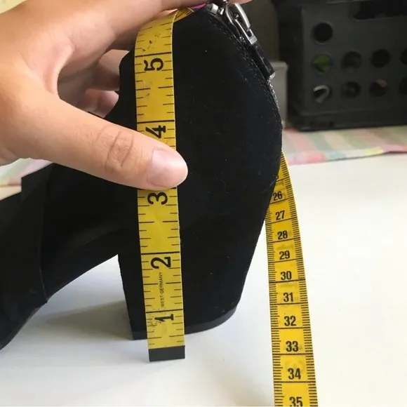 Eileen Fisher Black Suede Heeled Sandals