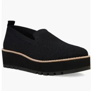 EILEEN FISHER Ergos Platform Knit Slip On Shoes Black Size 7.5