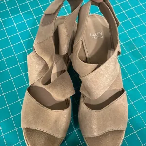 Eileen Fisher Natural Leather Platform Espidrille
