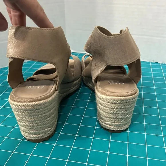 Eileen Fisher Natural Leather Platform Espidrille