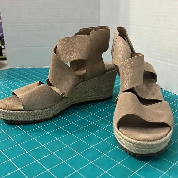 Eileen Fisher Natural Leather Platform Espidrille
