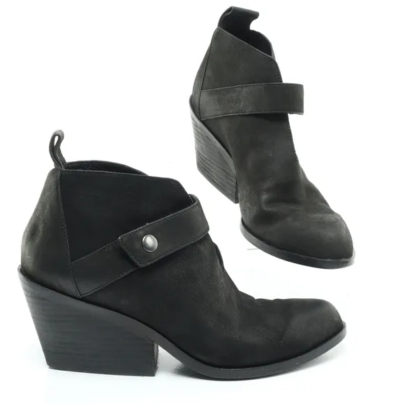Eileen Fisher Nubuck Leather Ankle Boots &amp; Booties Women 7 Black
