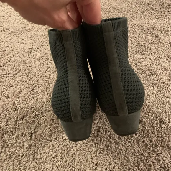 Eileen Fisher Purl Sock Bootie Ankle Boots Grey Size 6