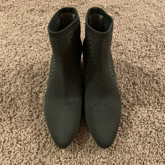 Eileen Fisher Purl Sock Bootie Ankle Boots Grey Size 6