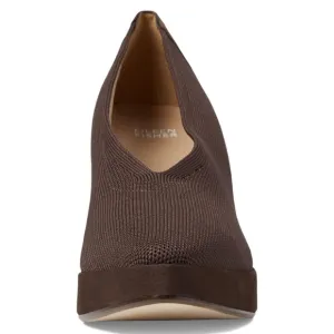 EILEEN FISHER Signy Brown‎ Pumps Fabric Leather Platform Shoes Women's 7.5