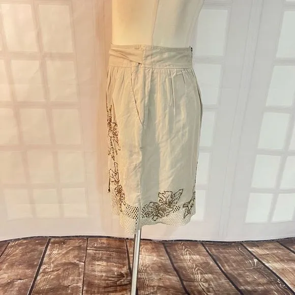 Elie Tahari NWT Parker sequined skirt in cotton seed size 2
