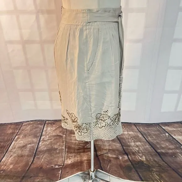 Elie Tahari NWT Parker sequined skirt in cotton seed size 2