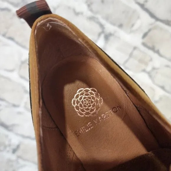 Emilie Karston Onaka Lace Up Derby Shoes Caramel Nubuck Suede Leather 39/7.5