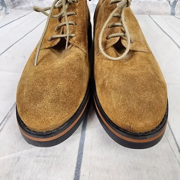 Emilie Karston Onaka Lace Up Derby Shoes Caramel Nubuck Suede Leather 39/7.5