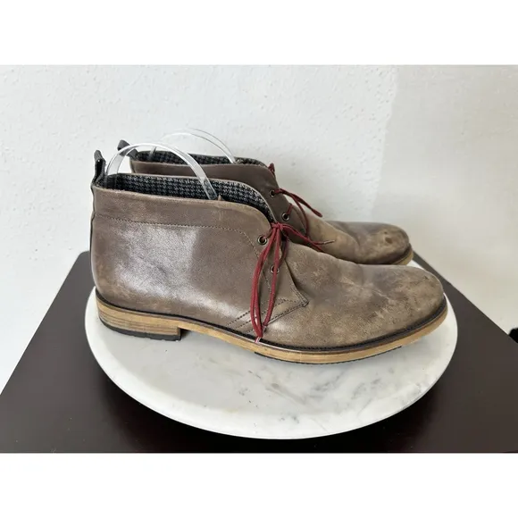 English Laundry Sheffield Chukka Boots Brown Size 9 Leather Mens Distressed