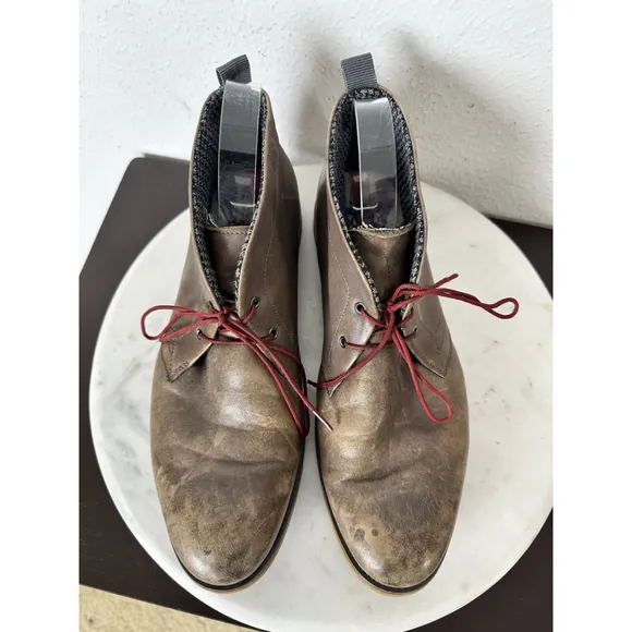 English Laundry Sheffield Chukka Boots Brown Size 9 Leather Mens Distressed