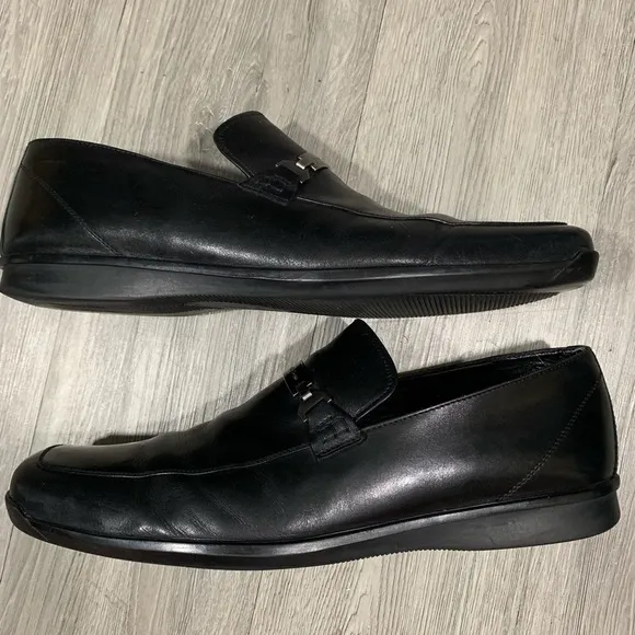 Ermeneglido Zegna size 12 Black Leather Insignia Loafers