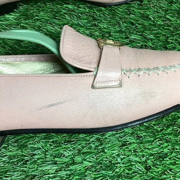 Escada Pink Leather Loafers 7.5
