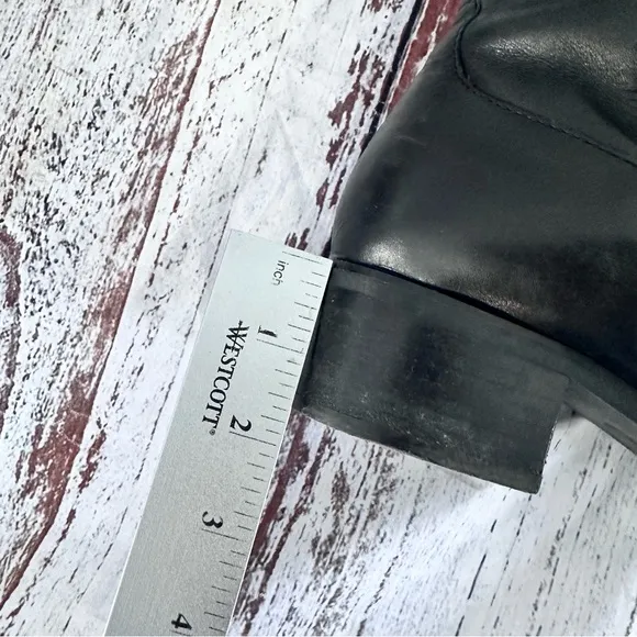 ETIENNE AIGNER *WIDE SHAFT* Tall Black Leather Riding Boots