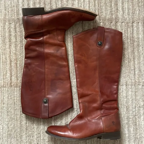 EUC Frye Melissa Cognac Leather Tall Riding Boots