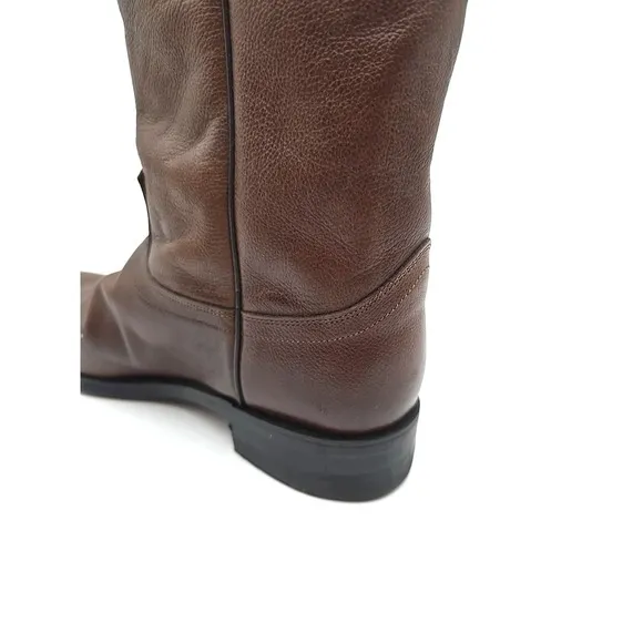 EUC JUSTIN Mens Size 8 D Brown Leather Roper Cowboy Western‎ Boots