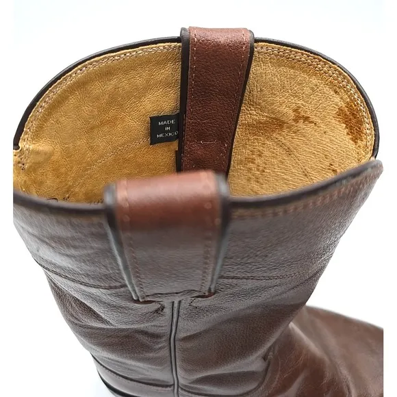 EUC JUSTIN Mens Size 8 D Brown Leather Roper Cowboy Western‎ Boots