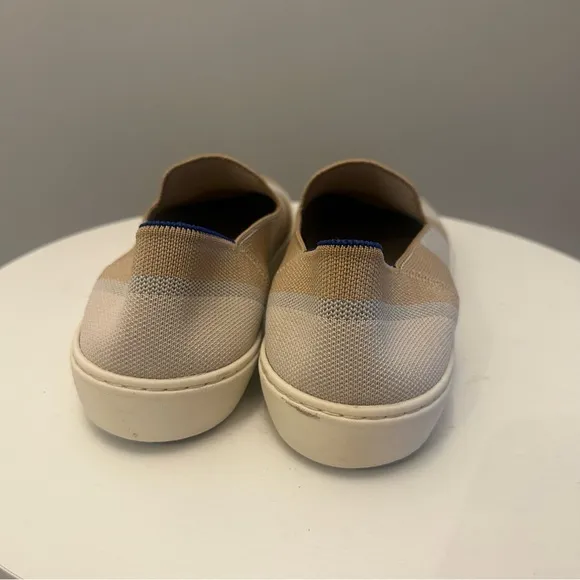 EUC Rothy’s Tan and White Slip-On Shoes. Women’s 11.