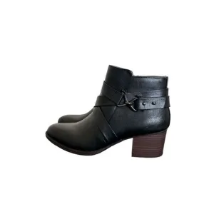 Eurosoft by Sofft Women's Black Strappy Faux Leather Booties Ankle Boots Size 7M