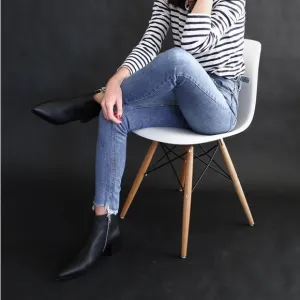 EVERLANE Boos Black Leather Ankle Boots