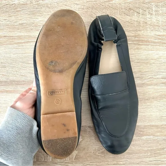 Everlane Day Loafers Black Leather Slip On Professional