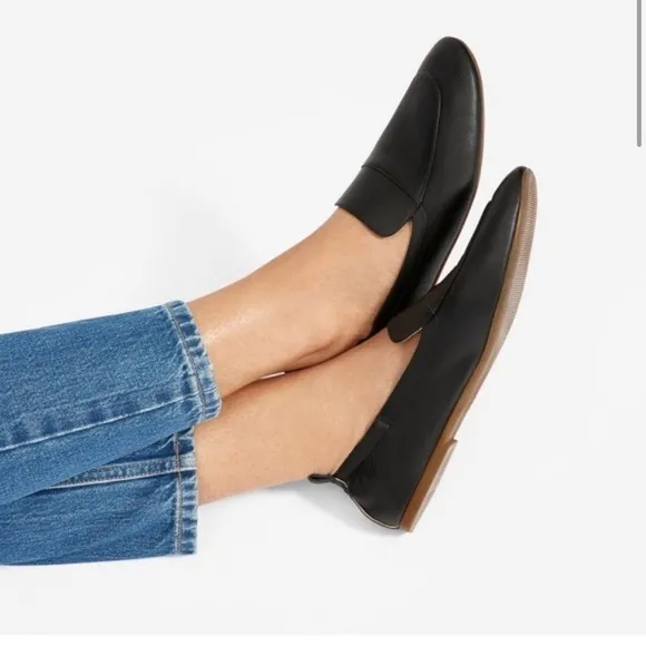 Everlane Day Loafers Black Leather Slip On Professional