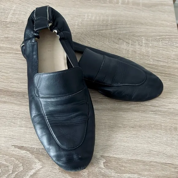 Everlane Day Loafers Black Leather Slip On Professional