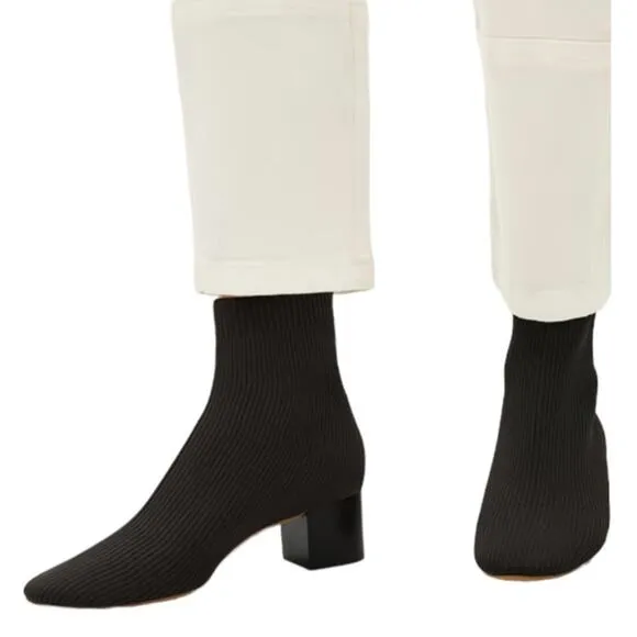 EVERLANE Women’s The Glove Ankle Sock Boots in Black ReKnit-Size 9