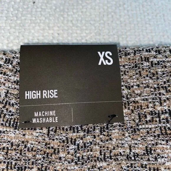 Express tweed knit neutral tan and black high rise skirt | Sz XS, NWT