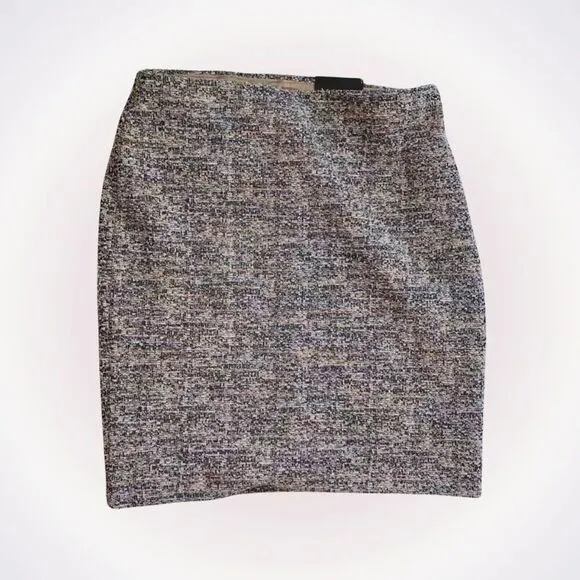 Express tweed knit neutral tan and black high rise skirt | Sz XS, NWT
