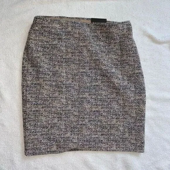 Express tweed knit neutral tan and black high rise skirt | Sz XS, NWT