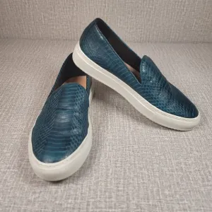 Fabrice Tardieu Green Python Italian Leather Sneakers EU 38 Women's 7.5/8 Shoes