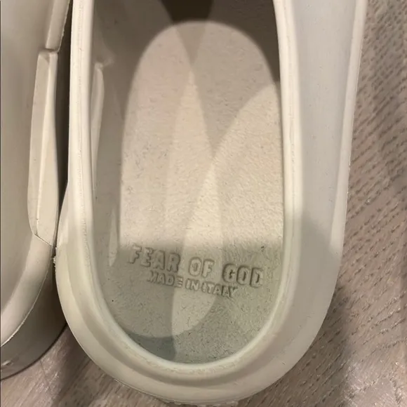 Fear of God Kids &amp; Cozy Cream and Brown Kids Slip-On Shoes