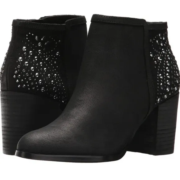 Fergie Leather Bless Bootie Ankle Boots Black 8.5