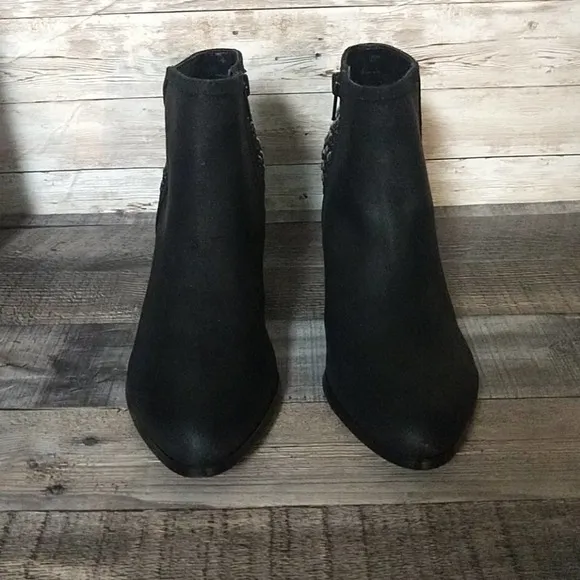 Fergie Leather Bless Bootie Ankle Boots Black 8.5