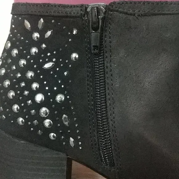 Fergie Leather Bless Bootie Ankle Boots Black 8.5