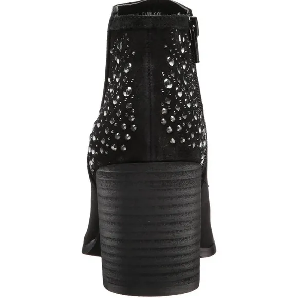 Fergie Leather Bless Bootie Ankle Boots Black 8.5