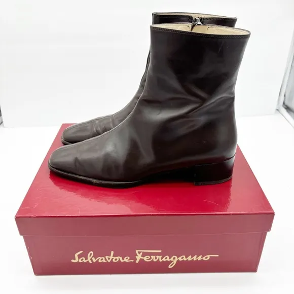Ferragamo Brown Leather Boots DIFFERENT SIZES
