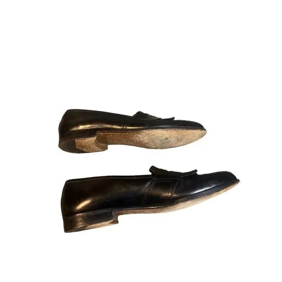Ferragamo Salvatore men loafers leather black shoes 11B