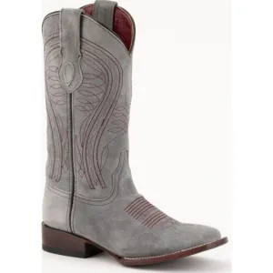 Ferrini Boots Womens Roughrider Square Toe Mid Calf‎ Grey Cowboy Size 9.5 B