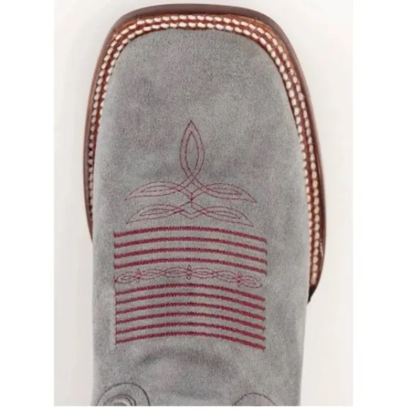 Ferrini Boots Womens Roughrider Square Toe Mid Calf‎ Grey Cowboy Size 9.5 B