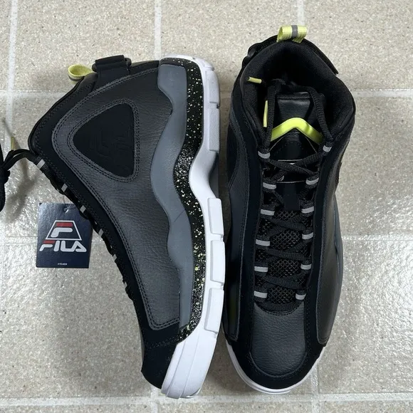 Fila Grant Hill 2 1BM01753-008 Mens Black Leather Athletic Basketball Shoes 11