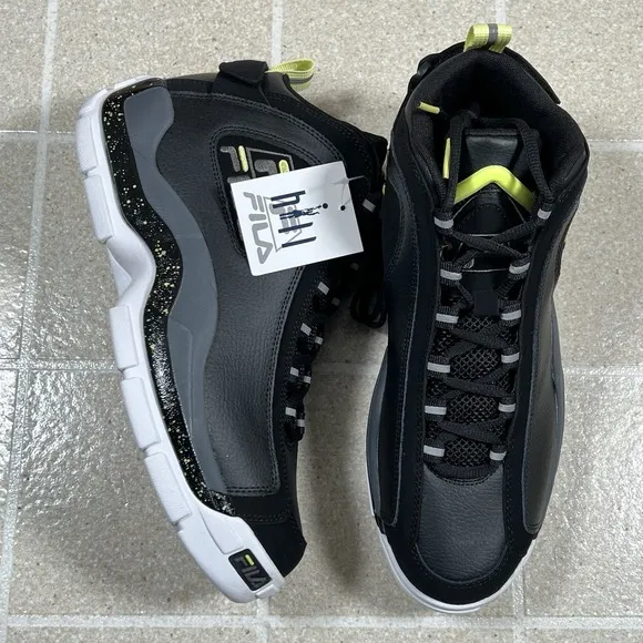 Fila Grant Hill 2 1BM01753-008 Mens Black Leather Athletic Basketball Shoes 11