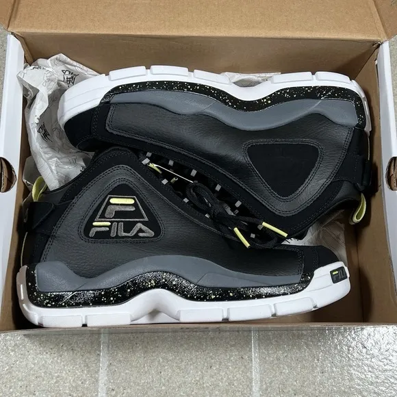 Fila Grant Hill 2 1BM01753-008 Mens Black Leather Athletic Basketball Shoes 11