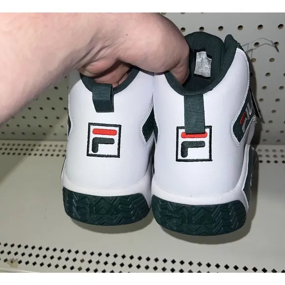 FILA MB Mens Athletic Basketball Shoes Size 10 White Pine Green Jamal Mashburn