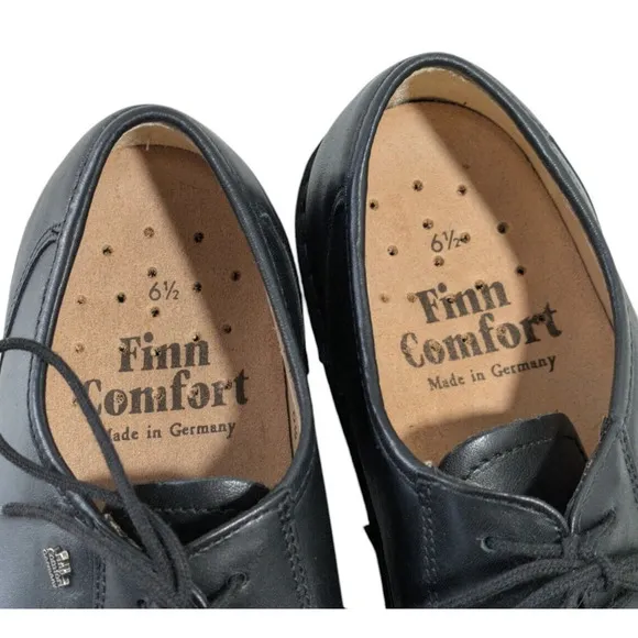 Finn Comfort Black Hilversum Oxford Leather Shoes New Size UK 6.5 US 7 Germany