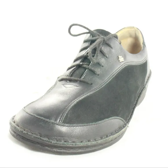 FINN COMFORT Hanoi Black Leather Soft Footbed Shoes Pair Sz 6
