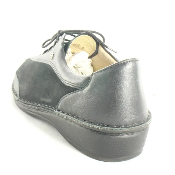 FINN COMFORT Hanoi Black Leather Soft Footbed Shoes Pair Sz 6