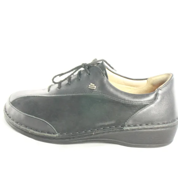 FINN COMFORT Hanoi Black Leather Soft Footbed Shoes Pair Sz 6