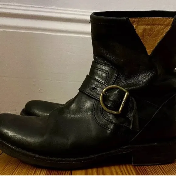 FIORENTINI   BAKER “Eternity” Black Leather Ankle Boots Sz 6 US 36.5 EU 4 UK EUC